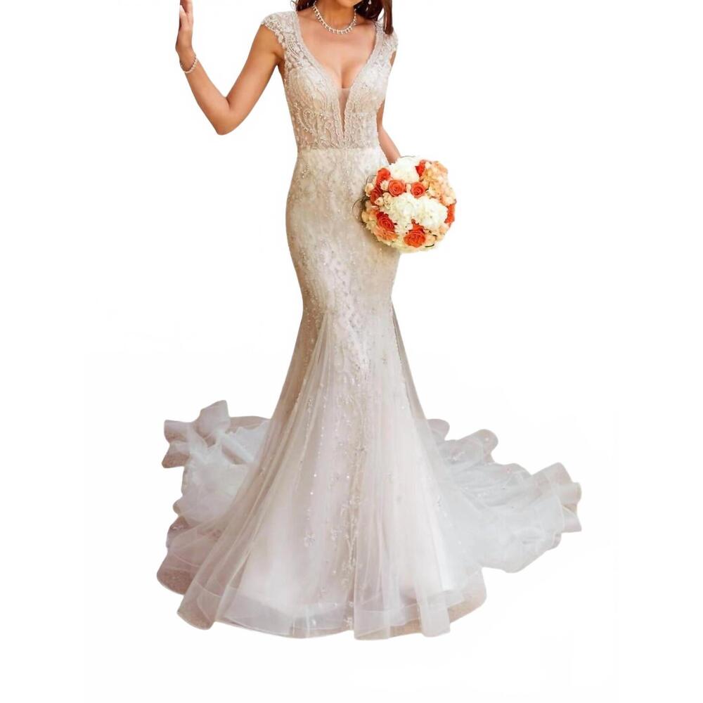NEW KITTY CHEN COUTURE andrea fit and flare gown in ivory